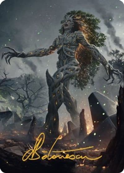 Titania Gaea Incarnate Art Card Gold Stamped Signature Art Series: The Brothers' War Magic card