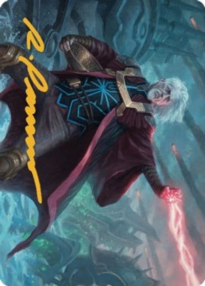 Urza Lord Protector Art Card Gold Stamped Signature Art Series: The Brothers' War Magic card