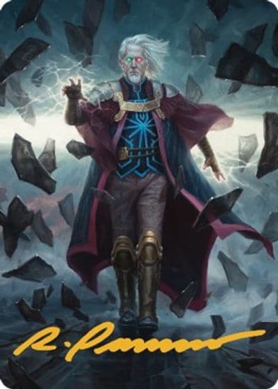 Urza Planeswalker Art Card Gold Stamped Signature Art Series: The Brothers' War Magic card
