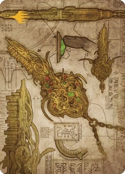 Key to the City Art Card Gold Stamped Planeswalker Symbol Art Series: The Brothers' War Magic card