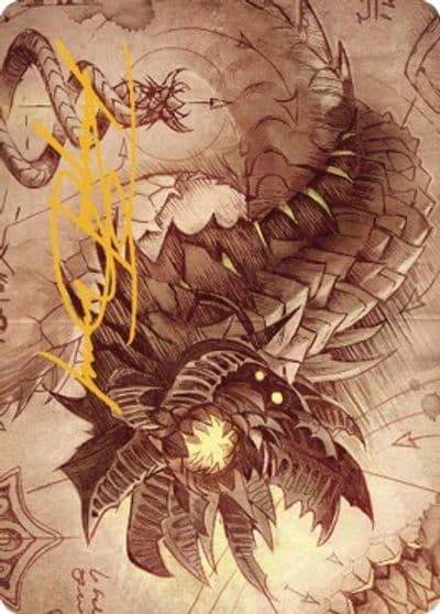 Wurmcoil Engine Art Card Gold Stamped Signature Art Series: The Brothers' War Magic card