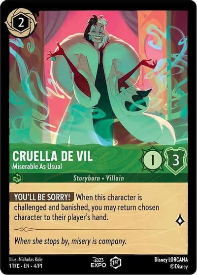 Cruella De Vil Miserable As Usual D23 Promos Lorcana card