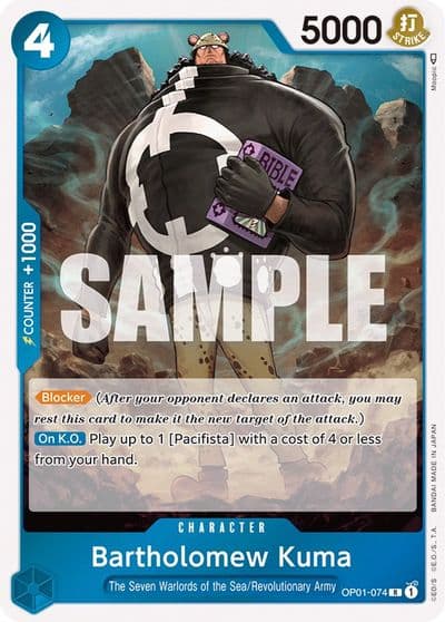 Bartholomew Kuma Romance Dawn One Piece card