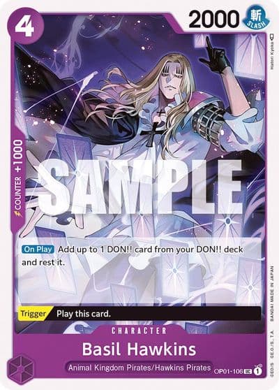 Basil Hawkins Romance Dawn One Piece card