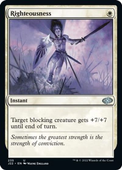 Righteousness Jumpstart 2022 Magic card