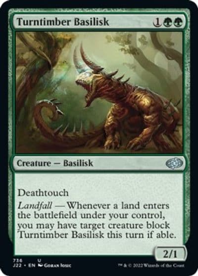 Turntimber Basilisk Jumpstart 2022 Magic card