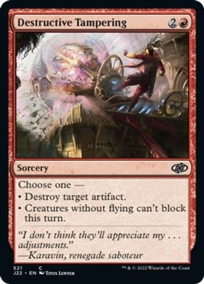 Destructive Tampering Jumpstart 2022 Magic card