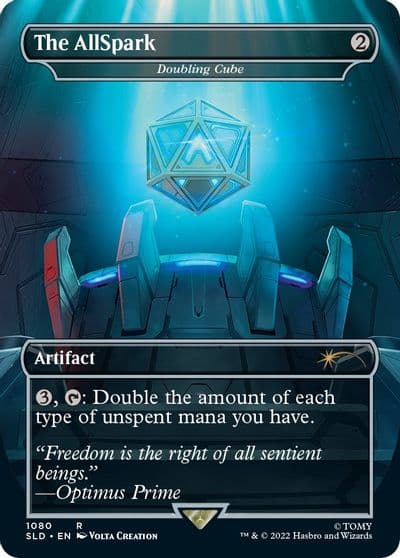 The AllSpark Doubling Cube Secret Lair Drop Series Magic card