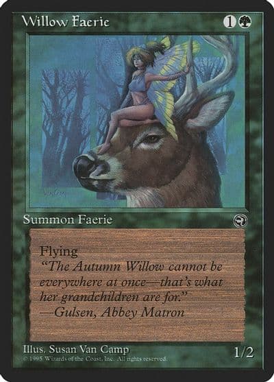 Willow Faerie Homelands Magic card