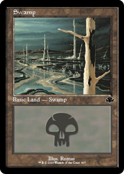 Swamp 407 Retro Frame Dominaria Remastered Magic card