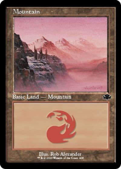 Mountain 408 Retro Frame Dominaria Remastered Magic card