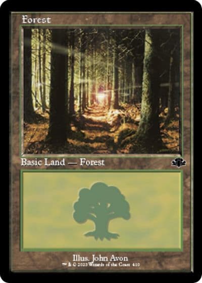 Forest 410 Retro Frame Dominaria Remastered Magic card