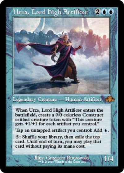 Urza Lord High Artificer Retro Frame Dominaria Remastered Magic card