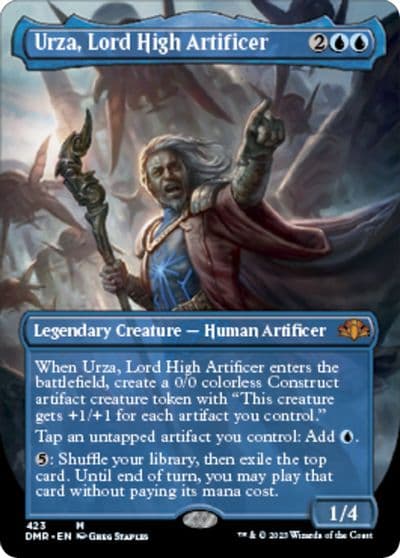 Urza Lord High Artificer Borderless Dominaria Remastered Magic card