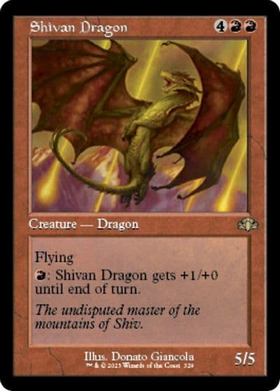 Shivan Dragon Retro Frame Dominaria Remastered Magic card