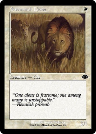 Savannah Lions Retro Frame Dominaria Remastered Magic card