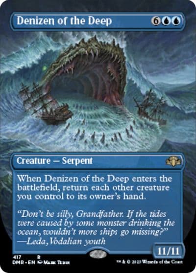 Denizen of the Deep Borderless Dominaria Remastered Magic card