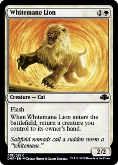 Whitemane Lion Dominaria Remastered Magic card