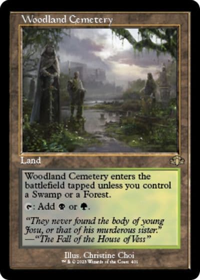 Woodland Cemetery Retro Frame Dominaria Remastered Magic card