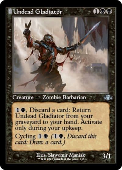 Undead Gladiator Retro Frame Dominaria Remastered Magic card
