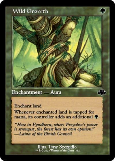 Wild Growth Retro Frame Dominaria Remastered Magic card