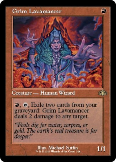 Grim Lavamancer Retro Frame Dominaria Remastered Magic card