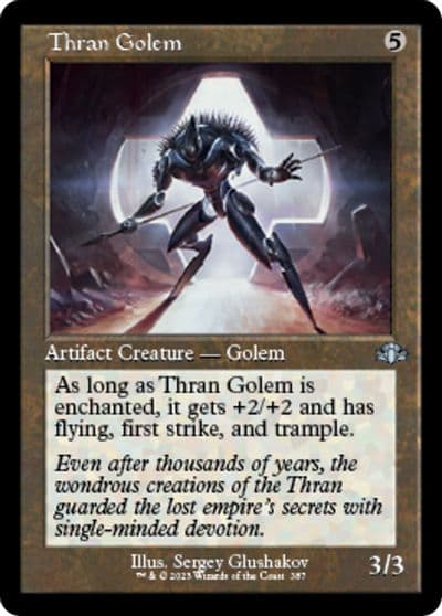 Thran Golem Retro Frame Dominaria Remastered Magic card
