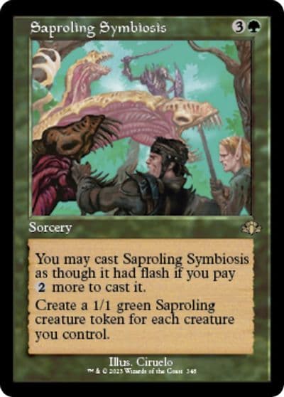 Saproling Symbiosis Retro Frame Dominaria Remastered Magic card