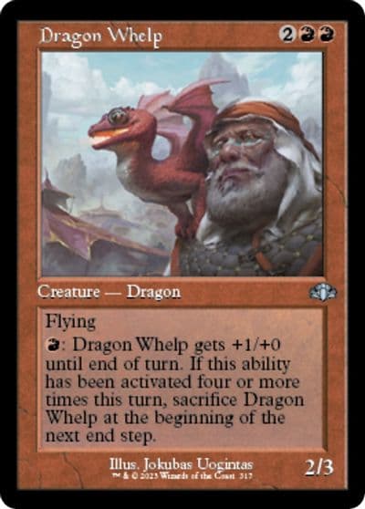 Dragon Whelp Retro Frame Dominaria Remastered Magic card