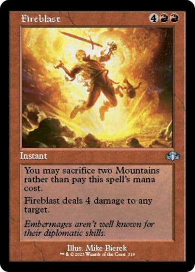 Fireblast Retro Frame Dominaria Remastered Magic card
