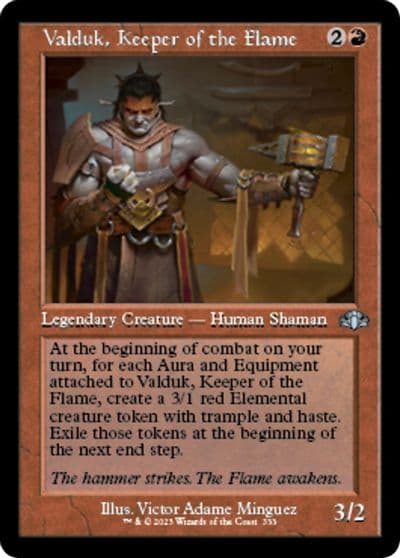 Valduk Keeper of the Flame Retro Frame Dominaria Remastered Magic card