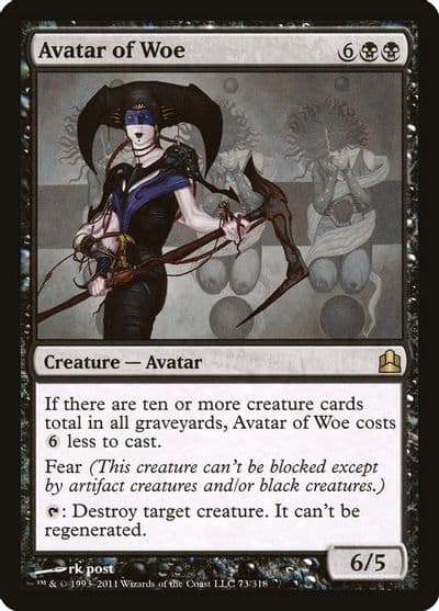 Avatar of Woe Commander Magic card