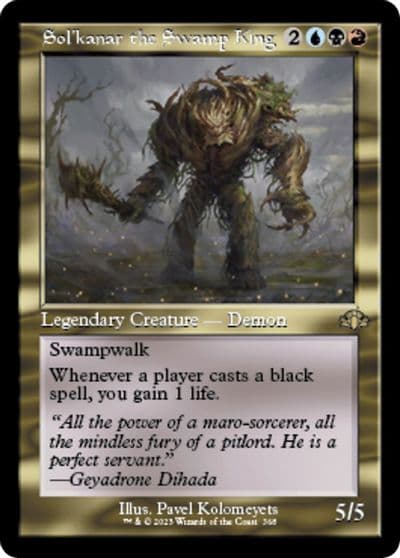 Solkanar the Swamp King Retro Frame Dominaria Remastered Magic card