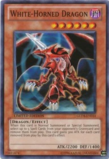 White Horned Dragon Gold Series 4: Pyramids Edition Yu-Gi-Oh! card