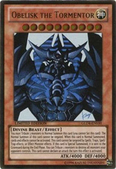 Obelisk the Tormentor Gold Series 4: Pyramids Edition Yu-Gi-Oh! card
