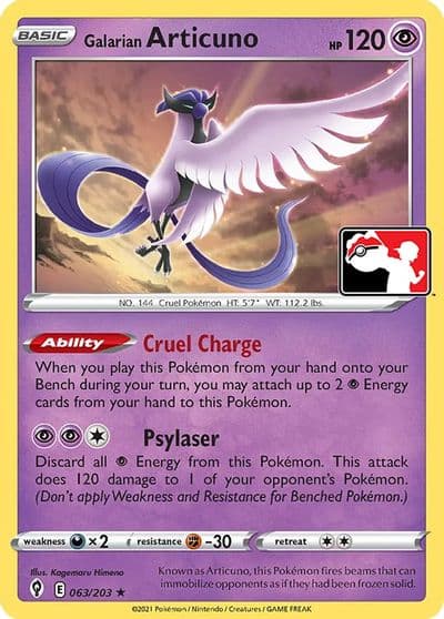 Galarian Articuno Prize Pack Series Cards Pokemon card
