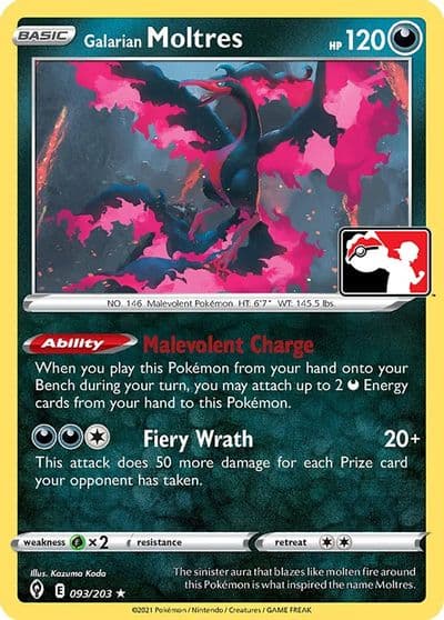 Galarian Moltres Prize Pack Series Cards Pokemon card