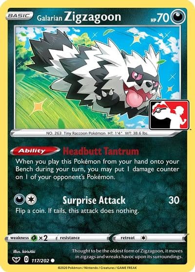 Galarian Zigzagoon Prize Pack Series Cards Pokemon card