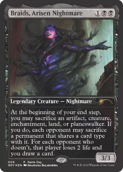 Braids Arisen Nightmare Game Day & Store Championship Promos Magic card