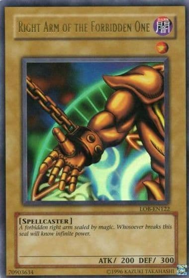 Right Arm of the Forbidden One Legend of Blue Eyes White Dragon (Worldwide English) Yu-Gi-Oh! card