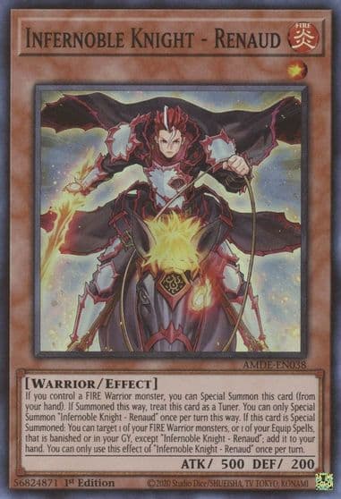 Infernoble Knight Renaud Amazing Defenders Yu-Gi-Oh! card