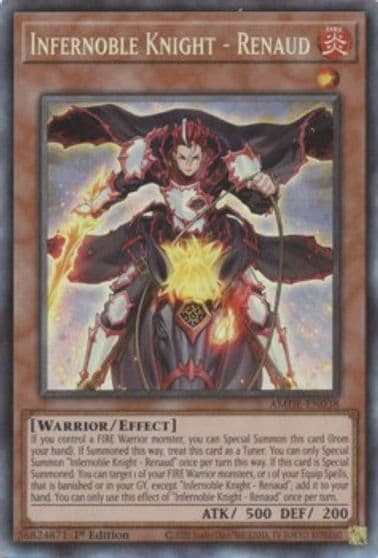 Infernoble Knight Renaud CR Amazing Defenders Yu-Gi-Oh! card