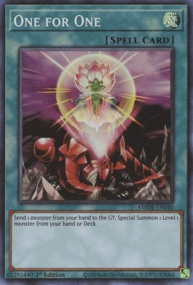 One for One Amazing Defenders Yu-Gi-Oh! card