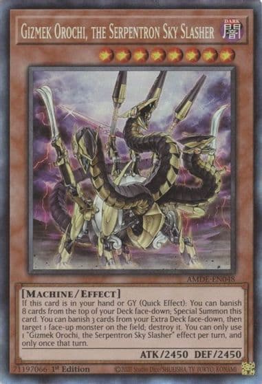 Gizmek Orochi the Serpentron Sky Slasher CR Amazing Defenders Yu-Gi-Oh! card