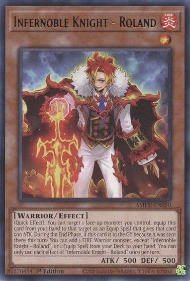 Infernoble Knight Roland Amazing Defenders Yu-Gi-Oh! card