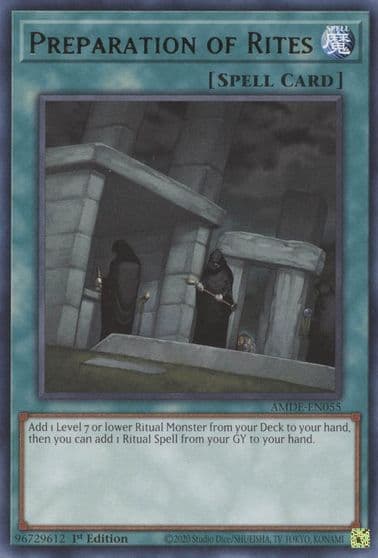 Preparation of Rites Amazing Defenders Yu-Gi-Oh! card