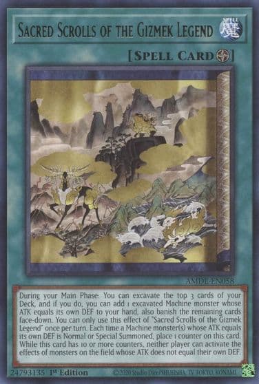 Sacred Scrolls of the Gizmek Legend Amazing Defenders Yu-Gi-Oh! card