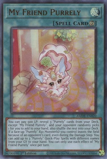 My Friend Purrely Amazing Defenders Yu-Gi-Oh! card
