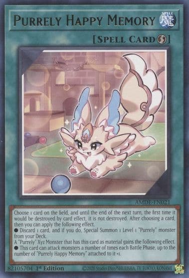 Purrely Happy Memory Amazing Defenders Yu-Gi-Oh! card