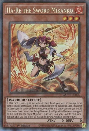 Ha Re the Sword Mikanko CR Amazing Defenders Yu-Gi-Oh! card